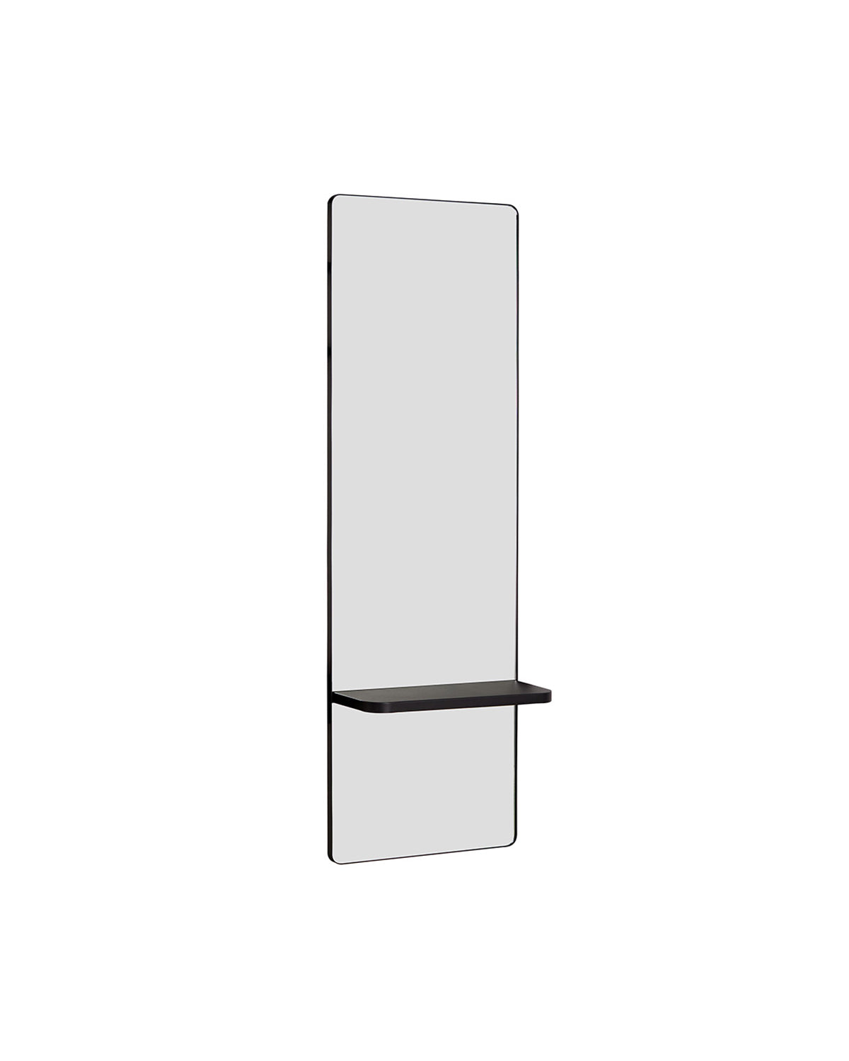 Loft - Black Hairdressing Mirror with Control Shelf
